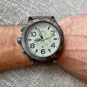 Nixon “51-30 Chrono” Light Grey Face & Rustic Band